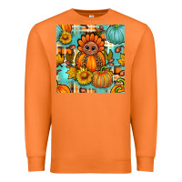 Carrot thanksgiving turkey with tartan seamless pattern bbs Premium Sweatshirt - BundleAndBundleShop