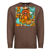 Chestnut thanksgiving turkey with tartan seamless pattern bbs Premium Sweatshirt - BundleAndBundleShop