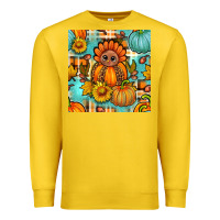 Lemon thanksgiving turkey with tartan seamless pattern bbs Premium Sweatshirt - BundleAndBundleShop