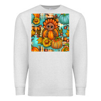 Oatmeal Heather thanksgiving turkey with tartan seamless pattern bbs Premium Sweatshirt - BundleAndBundleShop