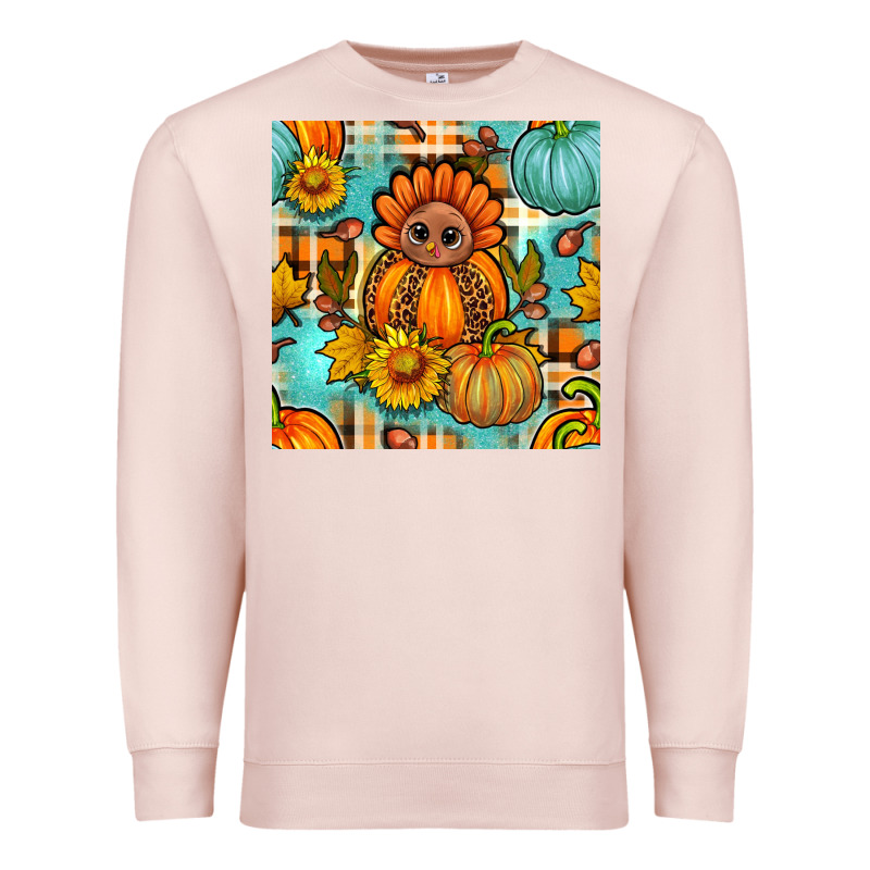 Thanksgiving Turkey With Tartan Seamless Pattern Bbs Premium Sweatshirt by BundleAndBundleShop | Teevron