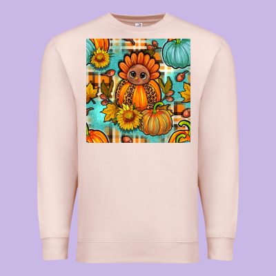 Thanksgiving Turkey With Tartan Seamless Pattern Bbs Premium Sweatshirt Designed By Bundleandbundleshop