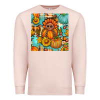 Pale Pink thanksgiving turkey with tartan seamless pattern bbs Premium Sweatshirt - BundleAndBundleShop