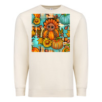 Sandshell thanksgiving turkey with tartan seamless pattern bbs Premium Sweatshirt - BundleAndBundleShop