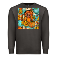 Smoke thanksgiving turkey with tartan seamless pattern bbs Premium Sweatshirt - BundleAndBundleShop