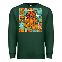 Sports Green thanksgiving turkey with tartan seamless pattern bbs Premium Sweatshirt - BundleAndBundleShop
