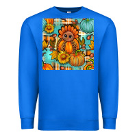 True Royal thanksgiving turkey with tartan seamless pattern bbs Premium Sweatshirt - BundleAndBundleShop