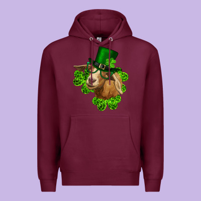 St. Patrick's Day Goat Clovers And Leprechaun Hat Premium Hoodie Designed By Ranaportraitstore