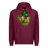 Burgundy st. patrick's day goat clovers and leprechaun hat Premium Hoodie - RanaPortraitStore