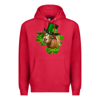 Cardinal st. patrick's day goat clovers and leprechaun hat Premium Hoodie - RanaPortraitStore