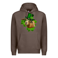 Coffee st. patrick's day goat clovers and leprechaun hat Premium Hoodie - RanaPortraitStore