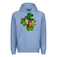 Colony Blue st. patrick's day goat clovers and leprechaun hat Premium Hoodie - RanaPortraitStore