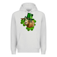 Dove Grey st. patrick's day goat clovers and leprechaun hat Premium Hoodie - RanaPortraitStore