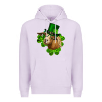 Lilac st. patrick's day goat clovers and leprechaun hat Premium Hoodie - RanaPortraitStore
