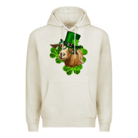 Oatmeal Heather st. patrick's day goat clovers and leprechaun hat Premium Hoodie - RanaPortraitStore