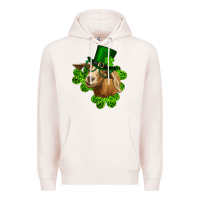 Pale Pink st. patrick's day goat clovers and leprechaun hat Premium Hoodie - RanaPortraitStore