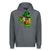 Rock st. patrick's day goat clovers and leprechaun hat Premium Hoodie - RanaPortraitStore