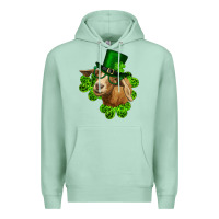 Seafoam st. patrick's day goat clovers and leprechaun hat Premium Hoodie - RanaPortraitStore