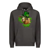 Smoke st. patrick's day goat clovers and leprechaun hat Premium Hoodie - RanaPortraitStore