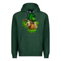 Sports Green st. patrick's day goat clovers and leprechaun hat Premium Hoodie - RanaPortraitStore