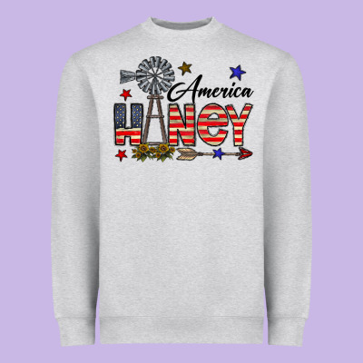 America Honey Heavyweight Sweatshirt Designed By Cowhidedigitalart
