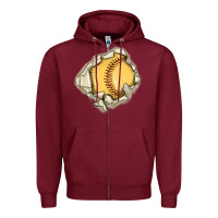 Burgundy softball Zipper Hoodie - MaliasSmallBusiness