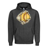 Charcoal Heather softball Zipper Hoodie - MaliasSmallBusiness