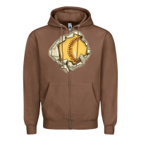 Chestnut softball Zipper Hoodie - MaliasSmallBusiness