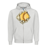 Dove Grey softball Zipper Hoodie - MaliasSmallBusiness