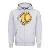Heather Grey softball Zipper Hoodie - MaliasSmallBusiness