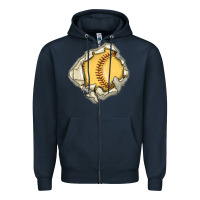 Navy softball Zipper Hoodie - MaliasSmallBusiness