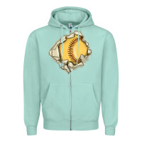 Seafoam softball Zipper Hoodie - MaliasSmallBusiness