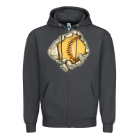 Smoke softball Zipper Hoodie - MaliasSmallBusiness