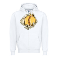 White softball Zipper Hoodie - MaliasSmallBusiness