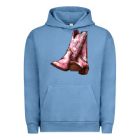 Pigment Pebble Blue Cowgirl boots Urban Hoodie - HowdyJamesFarm