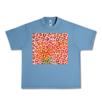 Pebble Blue orange leopard glitter Urban Heavy Tee - JahusDesignShop
