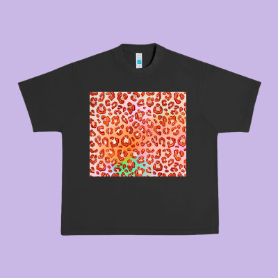 Orange Leopard Glitter Urban Heavy Tee Designed By Jahusdesignshop