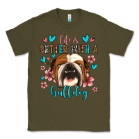 Army Green life is better with a bulldog Classic Tee - Jasminsmagicworld
