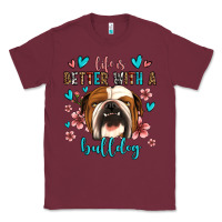 Burgundy life is better with a bulldog Classic Tee - Jasminsmagicworld