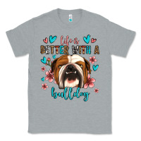 Heather Grey life is better with a bulldog Classic Tee - Jasminsmagicworld