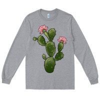 Heather Grey cactus 2 Long Sleeve Tee - JahusDesignShop