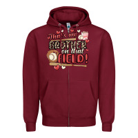Burgundy that's my brother on that field  baseball Zipper Hoodie - MaliasSmallBusiness