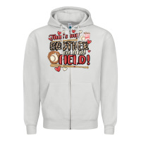 Dove Grey that's my brother on that field  baseball Zipper Hoodie - MaliasSmallBusiness