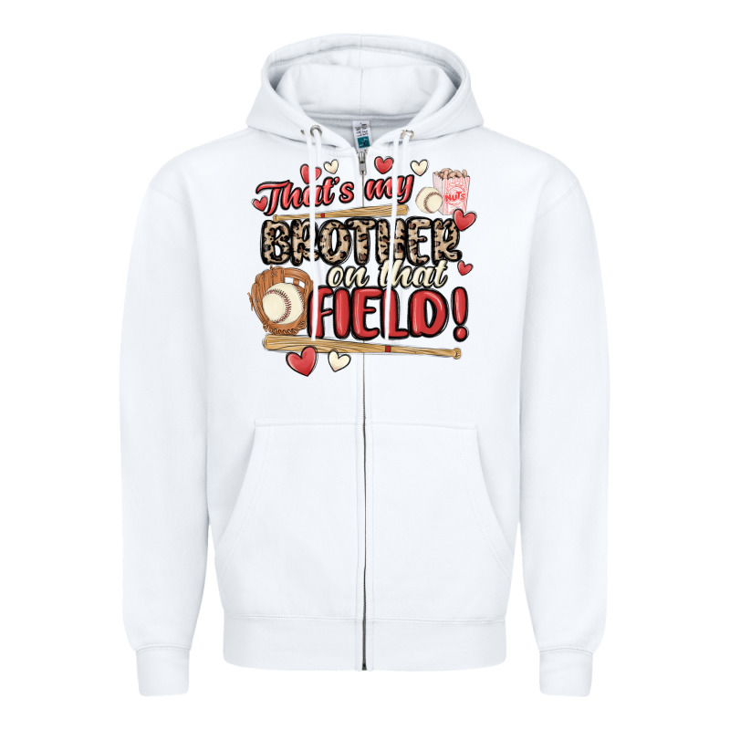 That's My Brother On That Field  Baseball Zipper Hoodie by MaliasSmallBusiness | Teevron