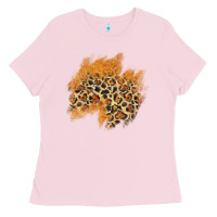 Bubblegum Pink leopard glitter patch Ladies Tee - AdoDesignShop