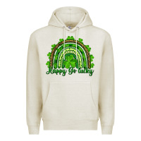 Oatmeal Heather Saint Patricks Day Happy Go Lucky Rainbow Premium Hoodie - RanaPortraitStore