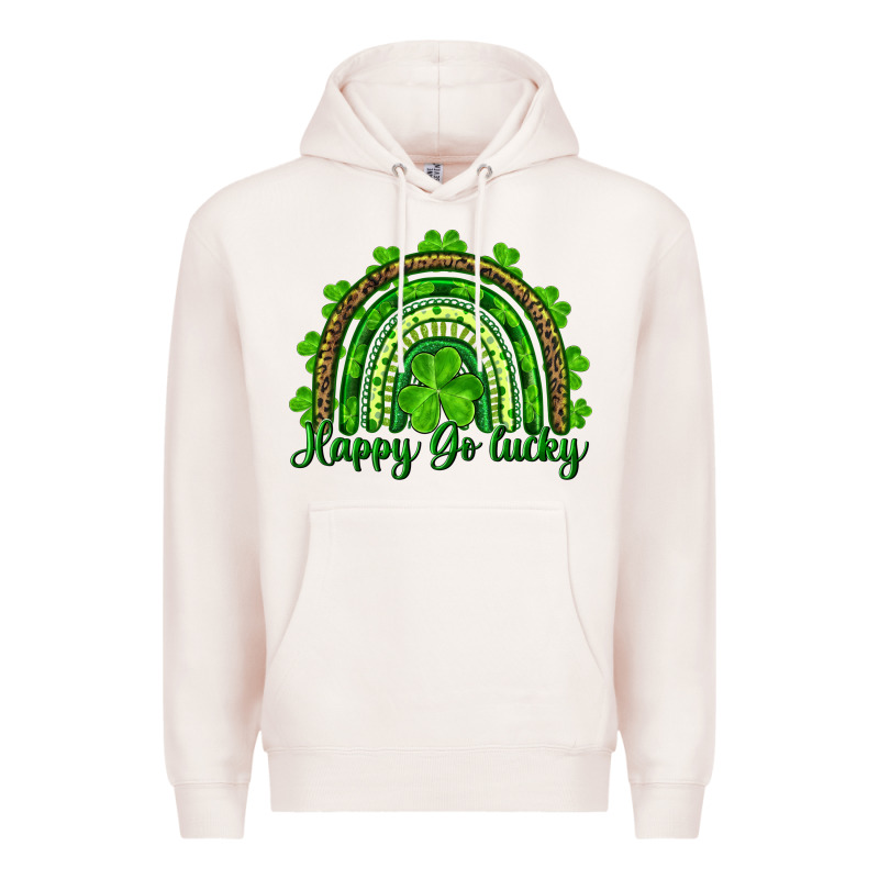 Saint Patricks Day Happy Go Lucky Rainbow Premium Hoodie by RanaPortraitStore | Teevron