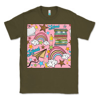 Army Green school with rainbow seamless pattern Classic Tee - BundleAndBundleShop
