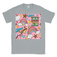Heather Grey school with rainbow seamless pattern Classic Tee - BundleAndBundleShop