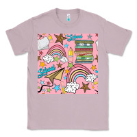 Lilac school with rainbow seamless pattern Classic Tee - BundleAndBundleShop
